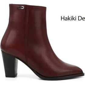 Resim Gönderi R Bordo Antik Fermuarlı Sivri Burun Hakiki Deri Bot Bordo 