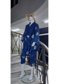 Resim Boho Şalvar Pantolon Asimetrik Ceket Takım Lacivert 