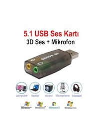 Resim Platoon PL-8620 USB Ses Kartı 5.1 3D Sound USB Harici Ses Kartı Audio Çevirici 