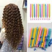 Resim 20 Adet Saç Bukle Seti Spiral Saç Perma Çubukları DIY Plastik Uzun Berber Saç Düzeltme Stilize Bukle Perma Çubukları 