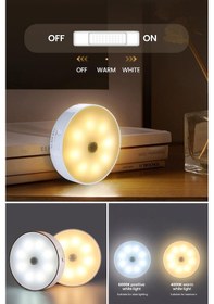 Resim Technojet Usb Şarjlı Işık Renk Seçenekli Akıllı Hareket Sensörlü Spot Led Kablosuz Lamba 1 Adet 