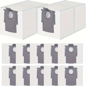 Resim 12 adet Roborock Q Revo/Qrevo S/Qrevo Pro/Qrevo Maxv/Qrevo Master/Qrevo Plus/Qrevo Curv, S8 Max/Maxv Ultra, Saros 10R/10 modelleri için uygun, 3L büyük kapasiteli, toz torbası, atık torbası, tek kullanımlık. 