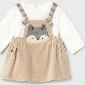 Resim Mayoral Newborn Kız Bebek Elbise Takım Bej Bej 
