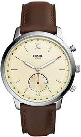 Resim Fossil Etkinlik İzleme ve Akıllı Telefon Bildirimleri ile Erkek Neutra Paslanmaz Çelik Hibrit Akıllı Saat, Gümüş/Kahverengi 