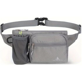 Resim Willowhaven Gri 1'li Paket Spor Outdoor Bel Çantası Koşu Fitness Alışveriş Hiking Şişe Askılı Gri 