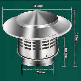 Resim Paslanmaz Çelik Soba Borusu Kapağı - Baca Yağmur Kapağı Izgarası 110 Mm 