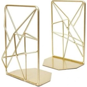 Resim Three Beans Mat Bitirmek ile 2 Adet Geometrik Bookends Dekoratif Demir Kitap Tıpalar Endüstriyel / Ev / Ofis Yaratıcı Raf Dekor Rustik Dekor | Bookendends (Yurt Dışından) 