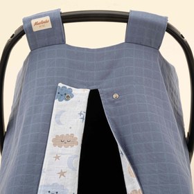 Resim Puset Örtüsü - Çift Taraflı - İndigo Muslin - Mavi Bulut 