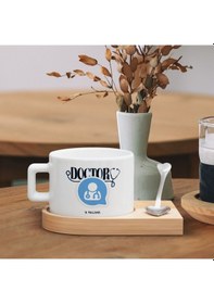 Resim Bk Gift Kişiye Özel İsimli Doktor Tasarımlı-3, Ahşap Altlıklı Seramik Fincan, Meslek Hediyesi, Yeni İş Hediyesi Kobitmeyen137932 Bk Gift 