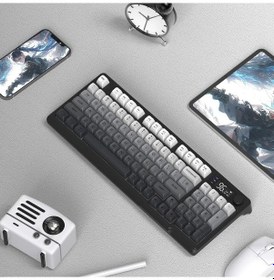 Resim Miaxtreme Freewolf M96 2.4g+bt5.0 Triple Mebran Sessiz Tasarım Tft Led Ekranlı Reinbow Gaming Oyuncu Klavye 
