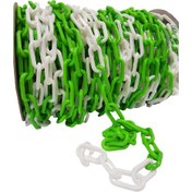 Resim 6 Mm 25 Metre Yeşil Beyaz Plastik Tafik/Park Zincir 