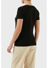 Resim Ea7 Bayan T Shirt 7w000492 Af10373 Uc001 Siyah Siyah 