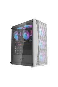 Resim ZOKKA Zoko Melody White 4x12 CM Fanlı Temperli Cam Mesh Panel Beyaz Bilgisayar Kasası 