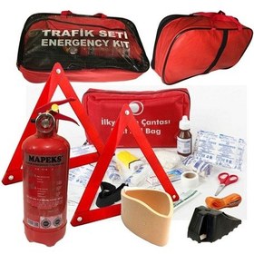 Resim Lüx Trafik Seti Tüvtürk Uyumlu Çelik Oto Çekme Halatı 3.5 Ton 