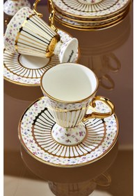 Resim Cooker Nazenin 6 Kişilik 90 Ml Porselen Kahve Fincan Takımı Ckr3863 Mor 