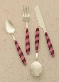 Resim The Mia Joy Çatal Kaşık Bıçak Takımı Pembe Gold 24 Parça Çok Renkli 