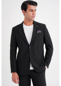 Resim Efor C 698 Ceket Regular Fit Siyah-1 Casual Siyah 