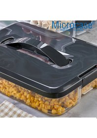 Resim Microcase 3 Çekmeceli Dikdörtgen Taşınabilir Erzak Bakliyat Yiyecek Saklama Kabı Kapaklı - Al5196 Siyah 
