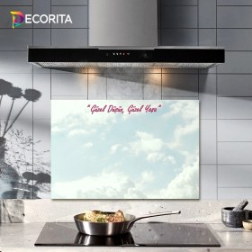 Resim Decorita Güzel Düşün Güzel Yaşa Temalı | Cam Ocak Arkası Koruyucu | 40cm x 60cm 