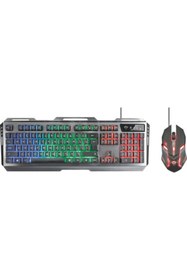 Resim doguselektronik Trust Gxt 845 Tural Oyuncu Combo Kablolu Q Klavye Mouse Set 