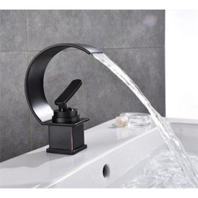Resim OEM Banyo Lavabo Bataryası Mat Siyah Yeni Şelale Model 