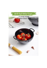 Resim Akrilik Mini Pirinç Süzgeçi & Bakliyat Süzgeçi 3 Su Bardağı Siyah 