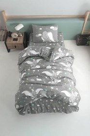 Resim Sevimli Fil Desenli Baskılı Çocuk Nevresim Takımı Tek Kişilik Yumuşak Pamuklu Kumaş 