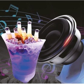 Resim Ezere Hoparlör Buz Kovası, 5l Bluetooth Hoparlör Ile Renkli Buz Kovası Led 