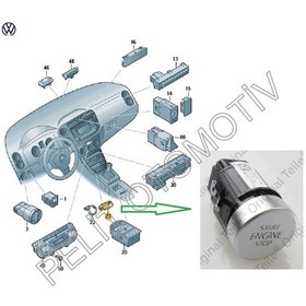 Resim Sharan 2011-2016 Start Stop Düğmesi 5n0959839 5n0959839c 