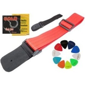 Resim Gold Klasik Gitar Teli Gitar Askı Kayışı 10'Lu Pena Seti 