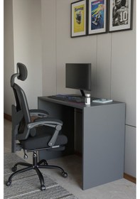 Resim Alpa Ev Mobilya Çalışma Masası, Modern Bilgisayar Masası, Ofis & Ev Kullanımı, Minimal Tasarım Antrasit 