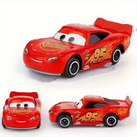 Resim 6 adet Araba Lightning McQueen Araba Modelleri Seti, Yarış Arabası Seti ile Konteyner Depolama Kutusu, Araba Modelleri Araba Ofis Ev Odası Yurt Partisi için, Doğum Günü Tatil Hediyeleri 