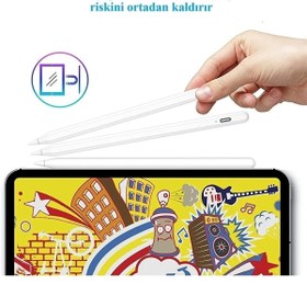 Resim TEKNETSTORE Ipad Uyumlu Pen Palm Rejection Teknolojisi Dokunmatik Kalem Active Stylus Özel Yazı / Çizim Kalemi 