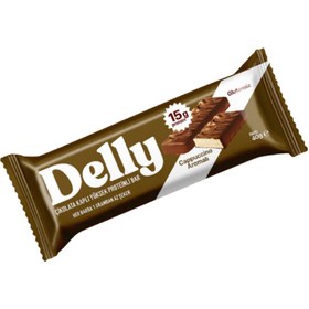 Resim DELLY Çikolata Kaplı Yüksek Proteinli Bar-Cappuccino Aromalı 40g 