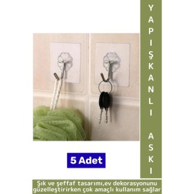 Resim Wintoup Kolay Montaj Banyo Mutfak Antre Resim Çerçeve Soket Çöp Kutusu Şık Kendinden Yapışkanlı Askı 5 Adet 