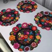Resim 4 Adet Polyester Masa Örtüsü, Yuvarlak, Kaymaz, Dayanıklı, Kolay Temizlenir, Elde veya Makinede Yıkanabilir, Ev Dekoru ve Yemek Masası İçin Uygun, 38.1x38.1 cm 