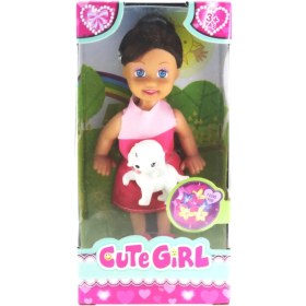 Resim MCM Group Cute Girl Köpek Figürlü Kumral Mini Bebek 