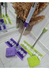Resim Sihirli Mandallı Teleskobik Mop Set + Yedek Mop 
