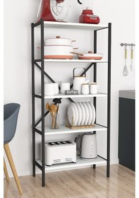 Resim Bofigo 5 Raflı Metal Mutfak Düzenleyici Metal Mutfak Rafı Beyaz 