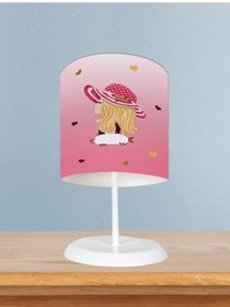 Resim Mekta Home Bebek Ve Çocuk Odası Şapkalı Prenses Kız Desenli Abajur 