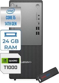 Resim Lenovo Thinkcentre Neo 50T Gen5 Intel Core I5 14400 24GB Ddr5 4tb SSD 23.8 Inç Monitör Freedos Quadro T1000 4gb Masaüstü Bilgisayar 10002412UAS1CF00F10 + Zetta Flash Bellek 