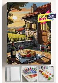 Resim Sayılarla Boyama Seti Numaralı Tuval Fırça Boya Dahil Kasnaklı Set 50x70 Cm - Mahsen Şarap 