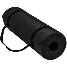 Resim 15 Mm Sırtta Taşıma Askılı Pilates Minderi 1.5 Cm Pilates Matı Yoga Aerobik Egzersiz Minderi Siyah 