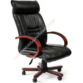 Resim Koltuk Stilim Santino Ahşap Makam Koltuğu 