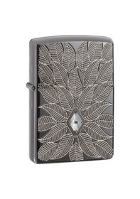 Resim Zippo Carved Leaves Dizayn Armor Kasa Çakmak Füme 