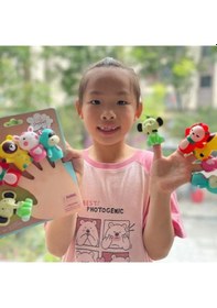 Resim Finger Puppet Sebzeler Parmak Kukla Seti 5 Sebzeli Oyuncak Parmak Kukla Çok Renkli 