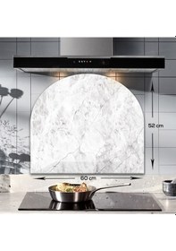Resim Decorita Cam Ocak Arkası Koruyucu | Oval Şekilli | Taş Görünümlü 