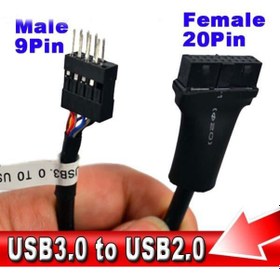 Resim USB 3.0 to usb 2.0 çevirci 20 pin to 9 pin USB 3.0 to usb 2.0 çevirci 20 pin to 9 pin