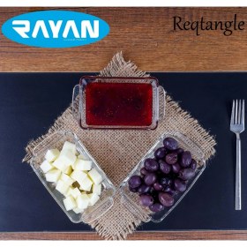 Resim Royaleks Group Reqtangle Tekli Dikdörtgen Cam Kahvaltılık ROYALEKS-81484 