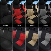 Resim Şık 5 Koltuklu Araç Kılıfı - Kabartmalı Poliester ve Lastik Detaylı, Makinede Yıkanabilir - Otomobil, SUV ve Kamyonetler İçin Uygun (Siyah, Kırmızı, Bej, Gri) | Araç Koltuğu Koruma | Şık Koltuk Kılıfları | Poliester Koltuk Kılıfları 